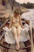 Anders Zorn In Werner-s Rowing Boat oil painting reproduction